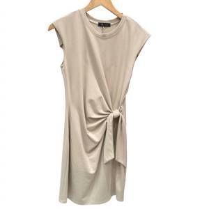 NEW KLD. SIGNATURE women's cap sleeve side tie dress in oatmeal